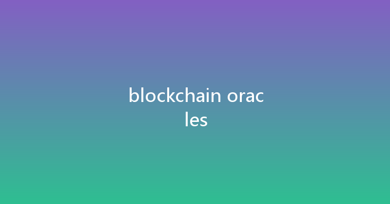 blockchain oracles 